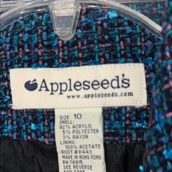 Appleseed’s Blue Textured Tweed Blazer with Notched Lapels - Picture 2 of 13